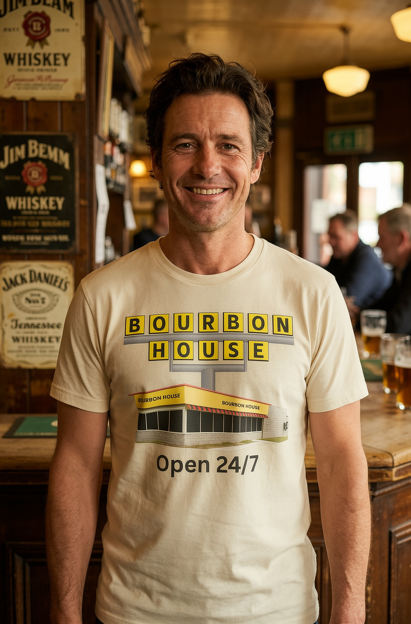 Bourbon House t-shirt in Natural