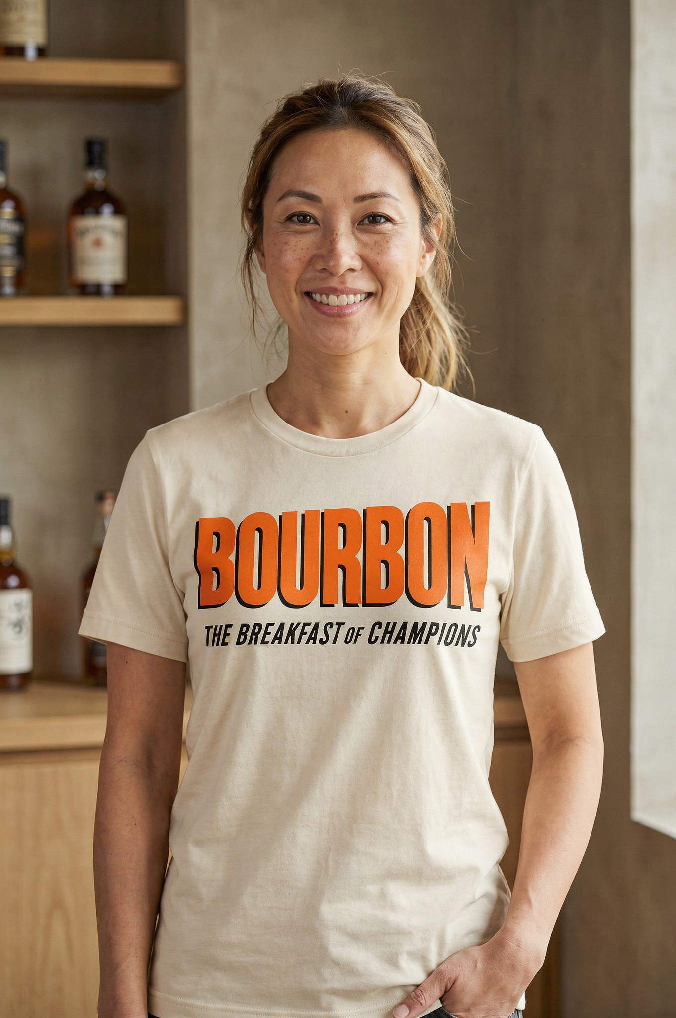 Bourbon Breakfast of Champions t-shirt in Natural