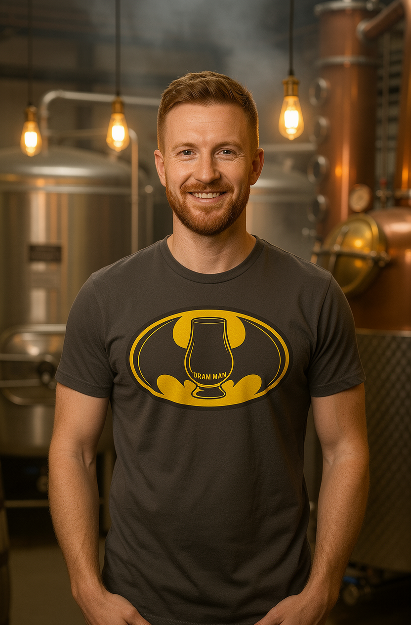 Dram Man whiskey t-shirt in Asphalt
