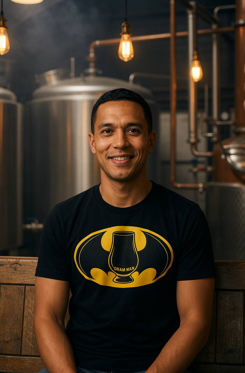 Dram Man whiskey t-shirt in Black